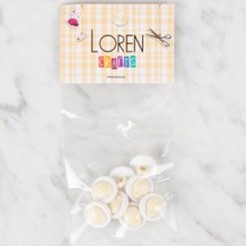 Durukar Loren Crafts 8 Li Krem Uğur Böceği Düğme - 640