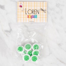 Durukar Loren Crafts 8 Li Yeşil Gülen Yüz Düğme - 638