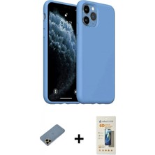 İlk El Grup Ieg™ iPhone 11 Pro Max Kılıf Ahenk Serisi - Siyah 6d Mat Seramik Hayalet Nano Ekran Koruyucu + Gold Shine Kamera Lens Koruma Cam