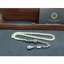 İskeçe Tesbih 475 Ayar Gümüş Püsküllü El Boy Kalingrad White Amber 6.5 Gr.sertifikalı 9622