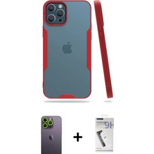 İlk El Grup Ieg™ iPhone 12 Pro Max Kılıf Atlas Asil Serisi - Şeffaf Uv Polymer Nano Ekran Koruyucu + Yeşil Neon Fosforlu Kamera Lens