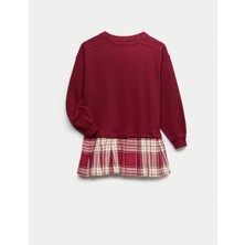 Marks & Spencer Kareli Sweatshirt Elbise (6–16 Yaş)
