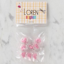 Durukar Loren Crafts 8 Li Şeffaf Pembe Araba Düğme - 249