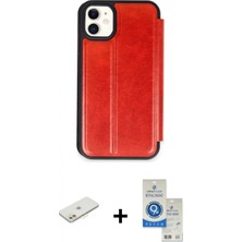 İlk El Grup Ieg™ iPhone 11 Kılıf Zirve Yansıma Serisi - Şeffaf Royal Nano Ekran Koruyucu + Turuncu Renkli Kamera Lens Koruma Cam