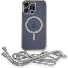 Beei 13 Pro Kılıf Divo Lazer Askılı Magsafe Kapak - Gümüş