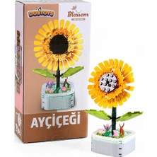 Dostoys Yapı Taşı Serisi Çiçek Yapım Seti Ayçiçeği Legom 150 Parça