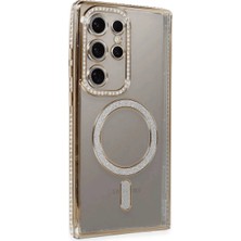 Beei  Galaxy S24 Ultra Kılıf Joke Simli Magneticsafe Kılıf - Gold