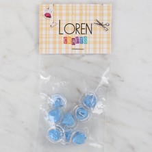 Durukar Loren Crafts 8 Li Şeffaf Mavi Çilek Düğme - 264
