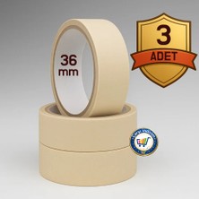Nistabolje 3 Adet 36 mm Kağıt Bant Maskeleme Bandı Boya Uygulamaları İçin Profesyonel Kalite