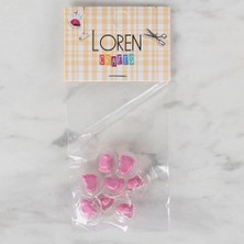 Durukar Loren Crafts 8 Li Şeffaf Pembe Ayak Düğme - 252
