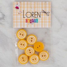 Durukar Loren Crafts 8 Li Sarı Yuvarlak Düğme - 455