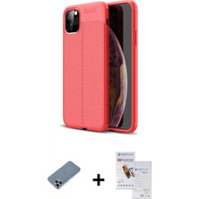 İlk El Grup Ieg™ iPhone 11 Pro Max Kılıf Doruk Klasik Özel Seri - Siyah Seramik Nano Ekran Koruyucu + Mor Metal Kamera Lens Koruma Cam
