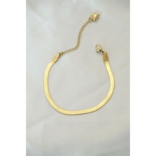 Eco Lounge 316L Çelik Gold Renk Italyan Zincirli Bileklik