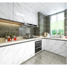 Eco Lounge Mermer Desenli Yapışkanlı Tezgah Folyosu 5 Mt.