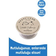 Nikah Şekeri Özel Tasarım Kedi Dostluk Maması (90 Gram) 50 Adet