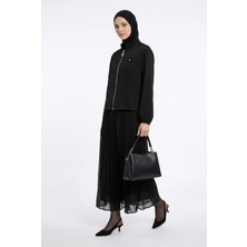 Armine Trend Ceketi Broş Detaylı Şifon Etekli Ikili Takım Siyah 26YT649