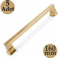Badem10 Lüx Olifka Albrifin Çekmece Kulp 160 mm 5 Adet Set Premium Kalite Şık Dayanıklı Mobilya Kulpu