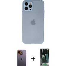 İlk El Grup Ieg™ iPhone 12 Pro Max Kılıf Atlas Minimal Prime - Siyah 360 Mat Full Body Arka Koruyucu + Sarı Neon Fosforlu Kamera Lens