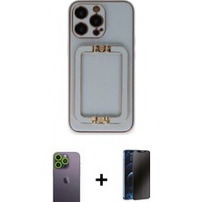 İlk El Grup Ieg™ iPhone 13 Pro Max Kılıf Kozmos Minimal Prime - Siyah 3D Antistatik Hayalet Cam Ekran Koruyucu + Yeşil Neon Fosforlu Kamera Lens