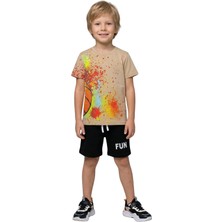 Crassi Erkek Çocuk Şortlu Takım Baskılı