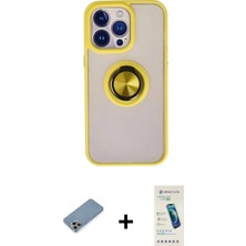 İlk El Grup Ieg™ iPhone 13 Pro Max Kılıf Yörünge Çizgi - Şeffaf Pasifik Cam Ekran Koruyucu + Gökkuşağı Shine Kamera Lens Koruma Cam