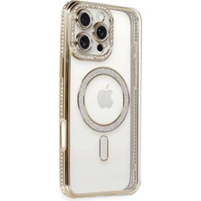 Beei 16 Pro Kılıf Joke Simli Magneticsafe Kılıf - Gold