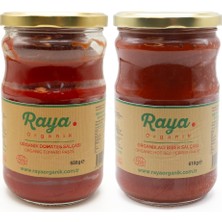 Raya Organik Organik Domates Salçası 650 G ve Organik Acı Biber Salçası 610 G