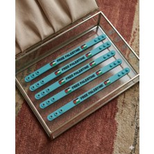 Zaytoon 5\'li Filistinli \"free Palestine\" Mavi Kokolu Lastik Ayarlanılabilir El Bileklik A300073-05