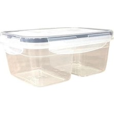 Eco Lounge 2 Bölmeli 0,45+0,45 Litre Kilitli Kapaklı Erzak Saklama Kabı LC-524