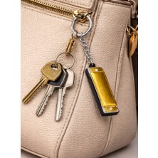 Herşey Nota Unisex Altın Renk Metal Mızıka Anahtarlık Sesli Mini Enstrüman Aksesuar