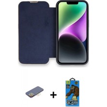 İlk El Grup Ieg™ iPhone 13 Pro Max Kılıf Siluet Minimal Serisi - Siyah 18D Cam Ekran Koruyucu + Sarı Renkli Kamera Lens Koruma Cam