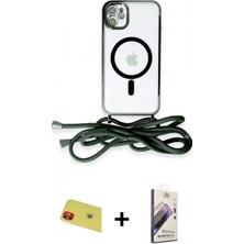 İlk El Grup Ieg™ iPhone 11 Kılıf Eksen Özel Seri - Siyah Bilvis 3D Mat Cam Ekran Koruyucu + Kırmızı Rainbow Kamera Lens Koruma Cam