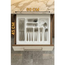 ALMITAL 50x45 cm. 7 Gözlü Beyaz Çekmece Içi Kaşıklık  50x40 Cm'e Kadar Kesebilirsiniz