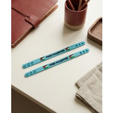 Zaytoon 2\'li Filistinli \"free Palestine\" Mavi Kokolu Lastik Ayarlanılabilir El Bileklik A300073-02