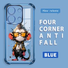 HONTINGA Xiaomi Redmi Note 13 4g ile Uyumlu Şeffaf Kılıfı Düşüme Önleyici Basitlik Anti Düşme Kamera Korumali Maymun Desen Yumuşak Silikon Telefon Kılıfı Kadın ve Erkek Için Uygundur K3-0186