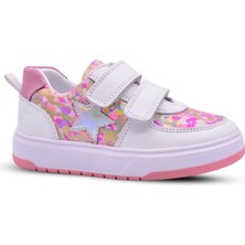 Kids A More Elise Kız Çocuk Hakiki Deri Yıldız Figürlü Beyaz Renk Günlük Ayakkabı