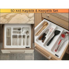 ALMITAL 50x45 cm. Beyaz Kaşıklık ve Kepçelik 2'li Set 50x40CM ‘E KADAR KESİLEBİLİR