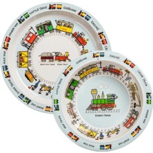 Tyrrell Katz Melamin Mama Tabağı - Mama Kasesi Seti // Trains