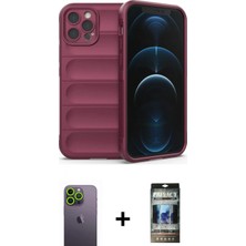 İlk El Grup Ieg™ iPhone 12 Pro Kılıf Atlas Koleksiyonu - Siyah 34D Hayalet Izgaralı Cam + Yeşil Neon Fosforlu Kamera Lens