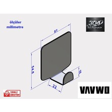 VAVWO 2 Adet 304 Paslanmaz Çelik 50X50, Ev , Ofis , Restaurant , Yat , Karavan , Mutfak , Banyo Askısı Model 003