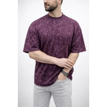 Modi Green Yumuşak Dokulu Erkek Bordo Premium Tişört Osy Yıkamalı Oversize Tişört