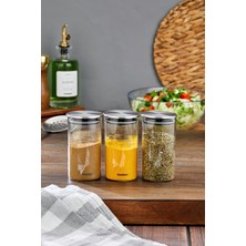 Cooker 3'lü 300 ml Metal Kapaklı Borosilikat Cam Kavanoz Seti CKR3893