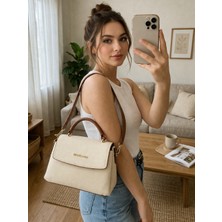 Michael Polo Kadın 3 Bölmeli Ayarlanabilir Uzun Askılı Günlük El ve Omuz Çantası