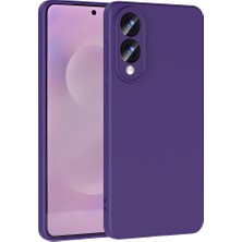 Case World Samsung Galaxy S25 Edge ile Uyumlu Kapak Kamera Korumalı Içi Kadife Lansman Silikon Kılıf - Mor