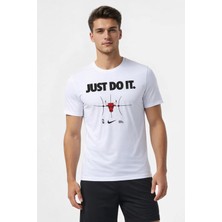 Nike Nba Chicago Bulls Mens Sportwear Just Do It Erkek Spor Tişörtü Beyaz