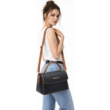 Michael Polo Kadın 3 Bölmeli Ayarlanabilir Uzun Askılı Günlük El ve Omuz Çantası