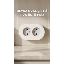 Eco Lounge Beyaz Ikili Topraklı Priz Duvar Tipi Modern Tasarım