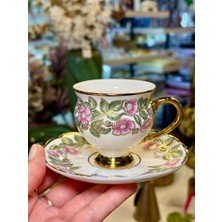 Acar Pembe Altın Tek Kişilik Türk Kahvesi Fincanı