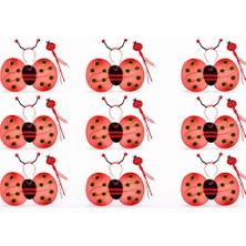 Zenvia 9’lu Uğur Böceği Ateş Böceği Kostüm Seti – Kanat Taç Asa