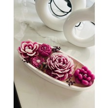 Ev Dekorasyon Kayık Tabak Mumluk Set